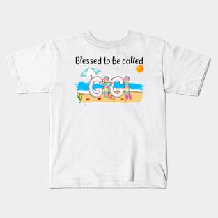 Blessed To Be Called Gigi Summer Beach Happy Mother's Kids T-Shirt